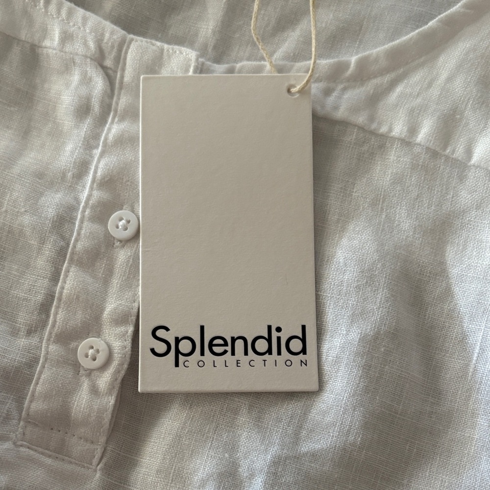Splendid White Button-Front Tank Top - Picture 2 of 5